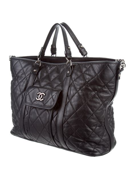 chanel large black bag|large zipped shopping bag chanel.